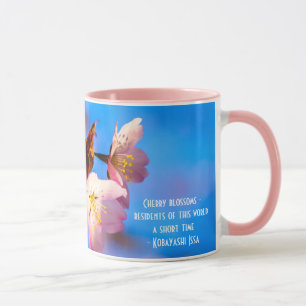 Mug Deux Fleurs Sakura En Bleu