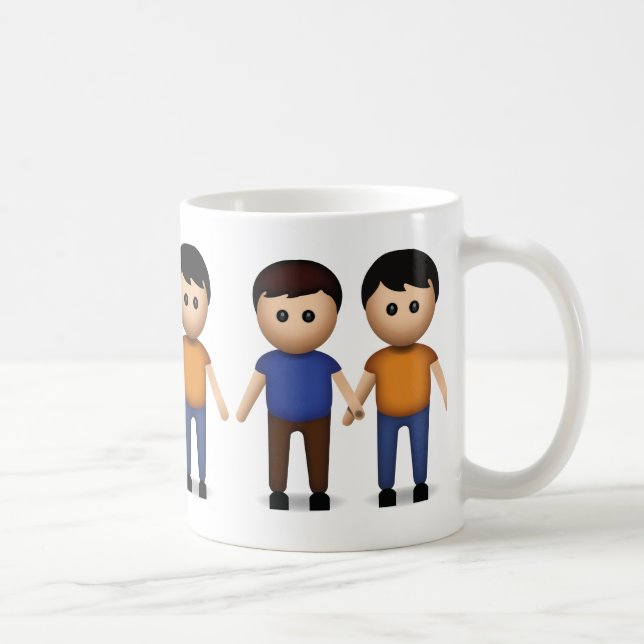 Mug Deux hommes tenant des mains Emoji (Droite)