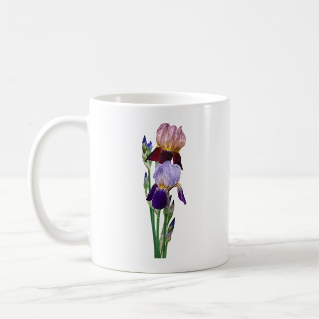 Mug Deux iris barbus Un marron Un violet (Gauche)