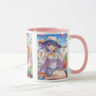 Mug  Deux jeunes filles dans une ambiance estivale.