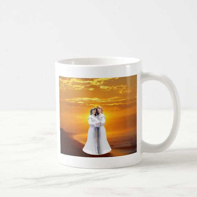 Mug Deux jeunes mariées au coucher du soleil (Droite)
