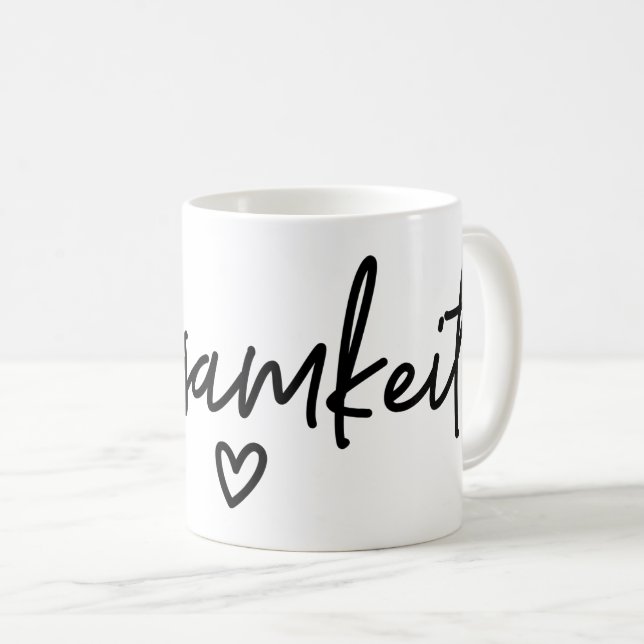 Mug Deux jours, German Word, Togetherness, German (Devant droit)