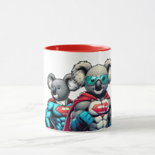 Mug Deux koalas en tenue de super-héros.
