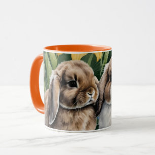 Mug Deux lapins de lapin de lapin de petite lop
