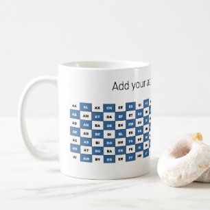 Mug Deux lettres personnalisées Mots anglais Bleu