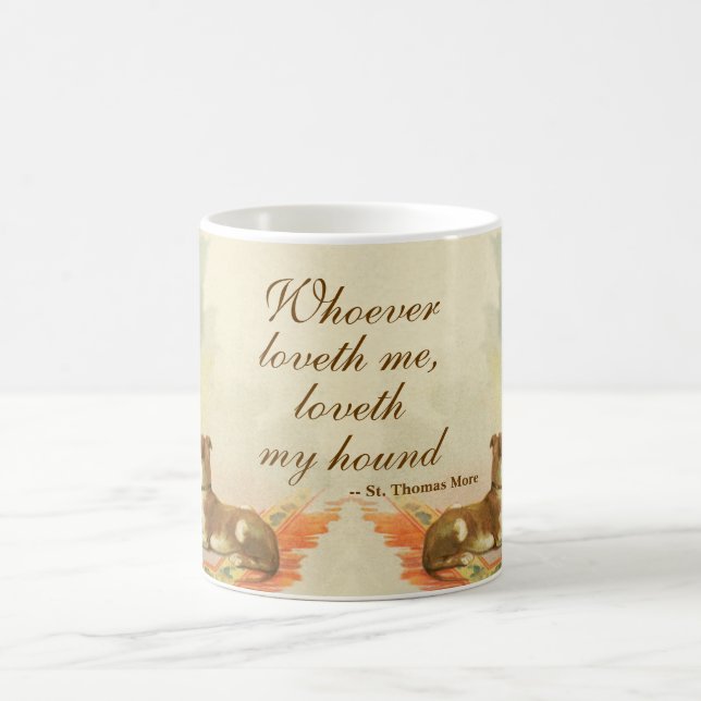 Mug Deux lévriers / Célèbre citation de St. Thomas Mor (Centre)
