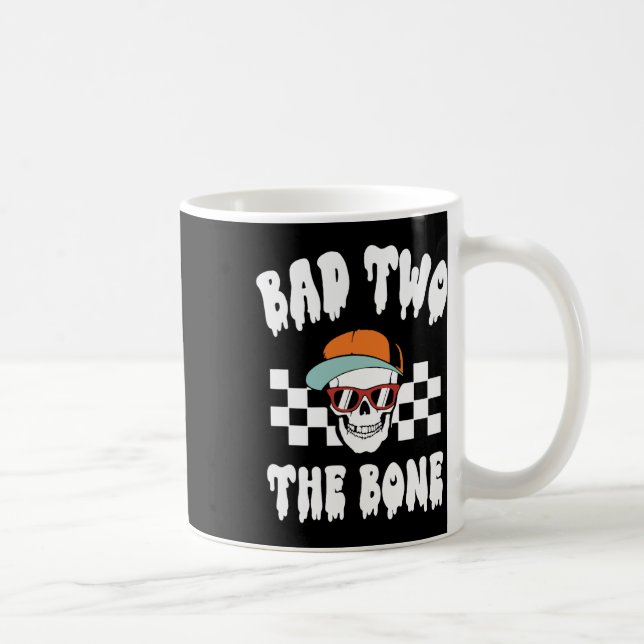 Mug Deux L'os Funny 2e Anniversaire Halloween Squelett (Droite)