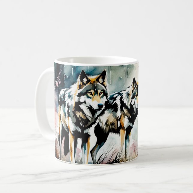 Mug Deux loups gris (Devant gauche)