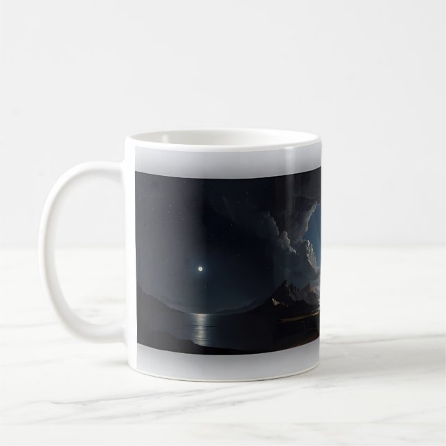 Mug Deux Lunes Rivage Rocheux Nuit au Clair de Lune Mu (Gauche)
