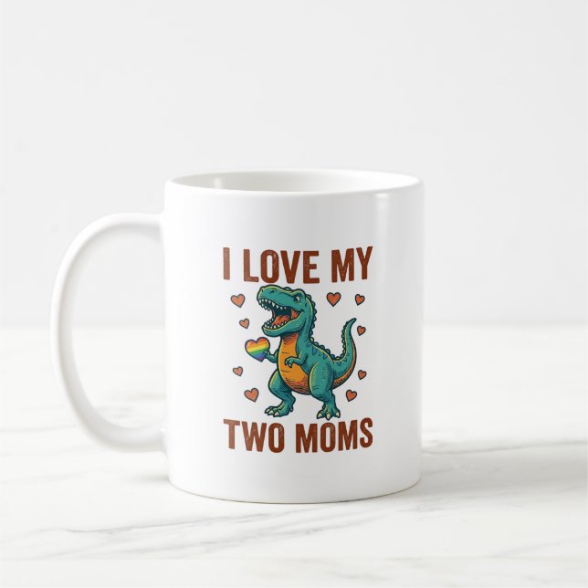 Mug Deux mamans fières de la conception de T-Shirt vec (Gauche)