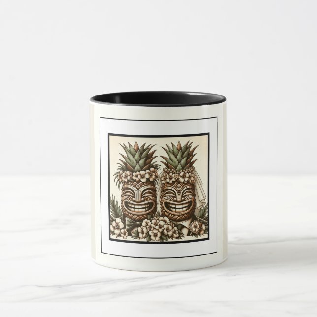 Mug Deux mariés Tête de Tiki de Pineapple Gay Mariage  (Centre)
