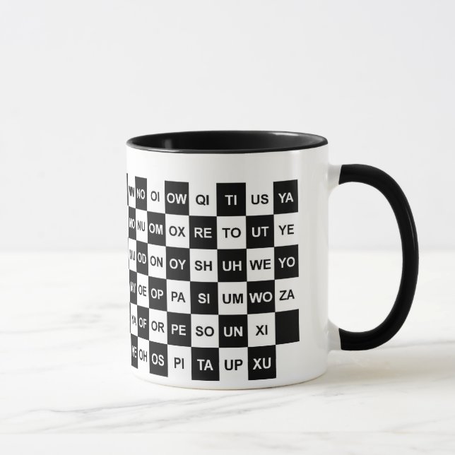 Mug Deux mots lettres noir et blanc (Droite)