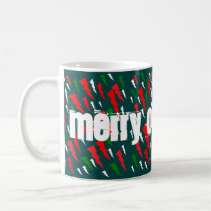 Mug Deux nuances de vert plus rouge blanc Joyeux Noël