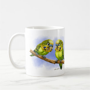 Mug Deux perruches sur une branche - dessin animé