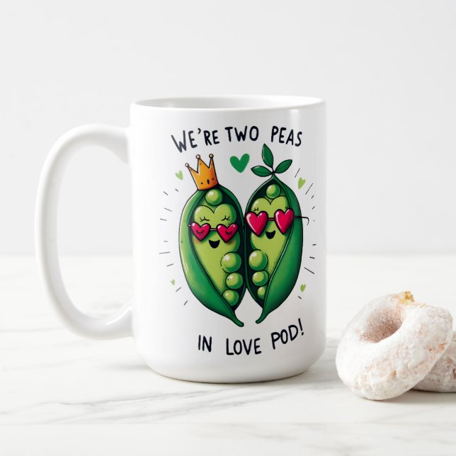 Mug Deux petits pois dans une poitrine d'amour Valenti (Avec donut)