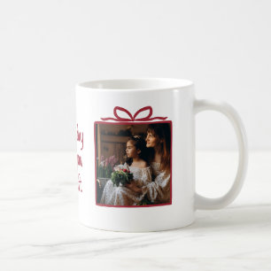 Mug Deux photos cadre boîte cadeau rouge et nœud