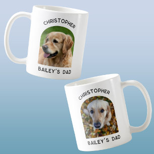 Mug Deux photos de chien personnalisées pour papa