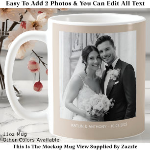 Mug Deux photos noir & blanc minimalistes modernes 