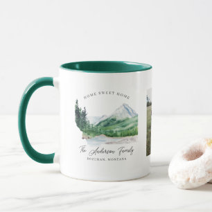 Mug Deux photos   Nom de famille Monogram Montana