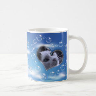 Mug Deux photos personnalisées Bubble Heart Pet Memori