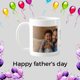 Mug Deux photos personnalisées, Fête des pères sourian