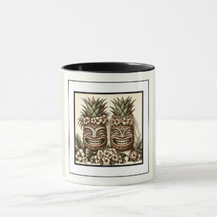 Mug Deux pièces Gay Ananas Tiki Head Mariage rétro