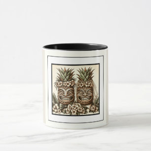Mug Deux pièces Gay Ananas Tiki Head Mariage rétro