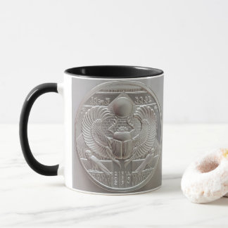 Mug Deux Ra d'argent unce et ronde Scarab