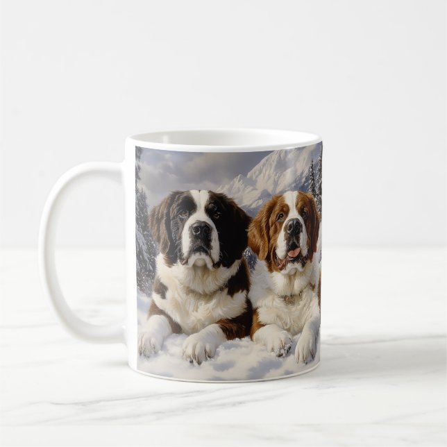 Mug Deux Saint-Bernard dans la neige (Gauche)