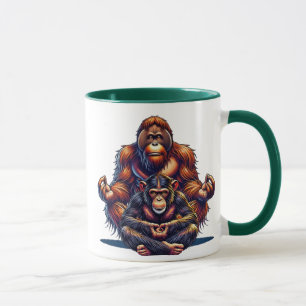 Mug Deux singes zen qui méditent.