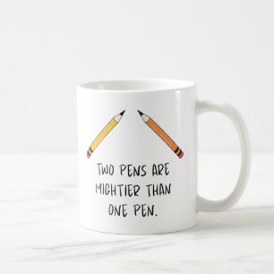 Mug Deux stylos sont plus puissants qu'un stylo