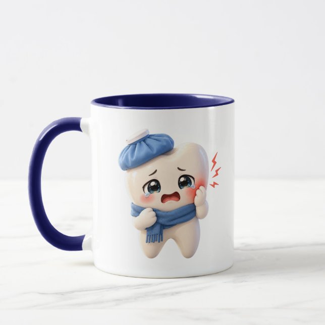 Mug deux tons à caractère de dent mignonne avec ma (Gauche)