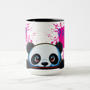 Mug deux tons avec bébé panda mignon qui regarde -