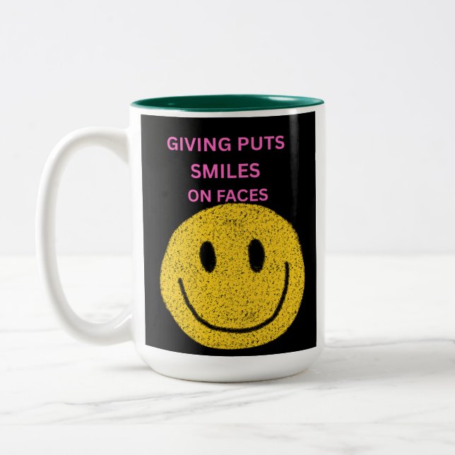 Mug Deux Tons Blanc avec Intérieur Vert Personnali (Gauche)