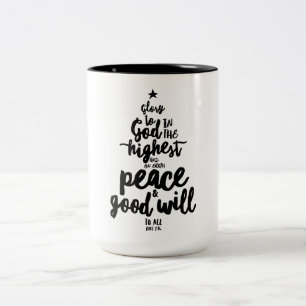 Mug deux tons pour Noël Gloire à Dieu