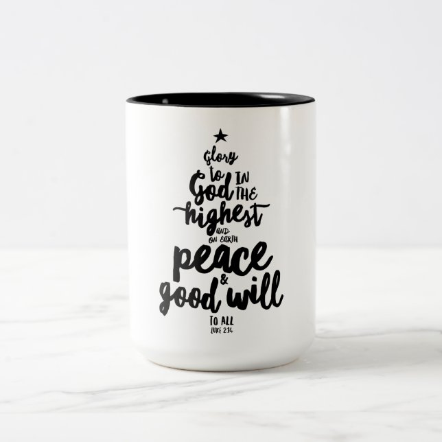 Mug deux tons pour Noël Gloire à Dieu (Centre)