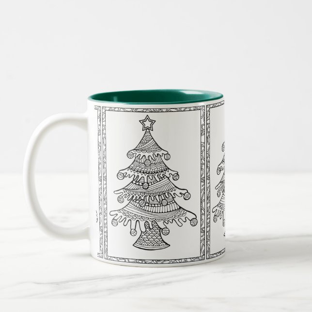 Mug Deux Tons Sapin de Noël (Gauche)