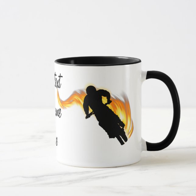 Mug Deux Vélos hors route avec flammes (Droite)