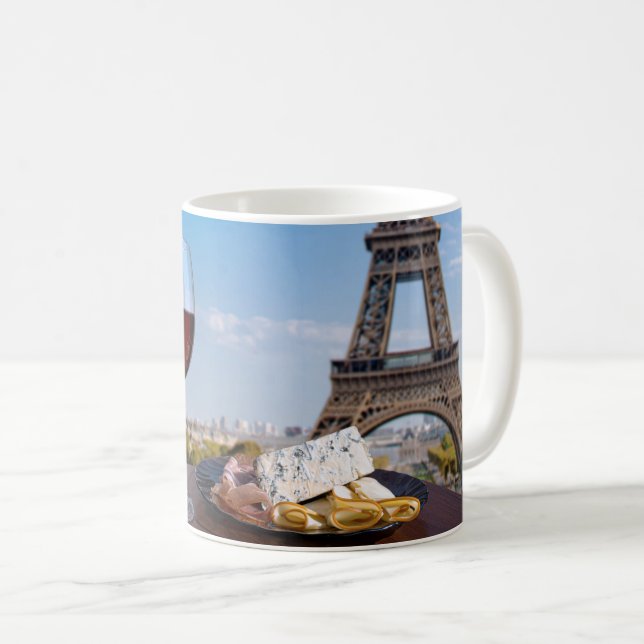 Mug Deux verres de vin en café à Paris (Devant droit)