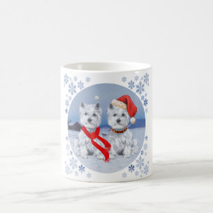 Mug Deux Westies par une soirée hivernale