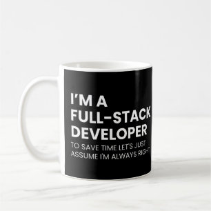 Mug Développeur Full-Stack Citation de codage drôle