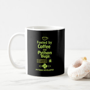 Mug Développeur Python drôle – Alimenté par les bugs d