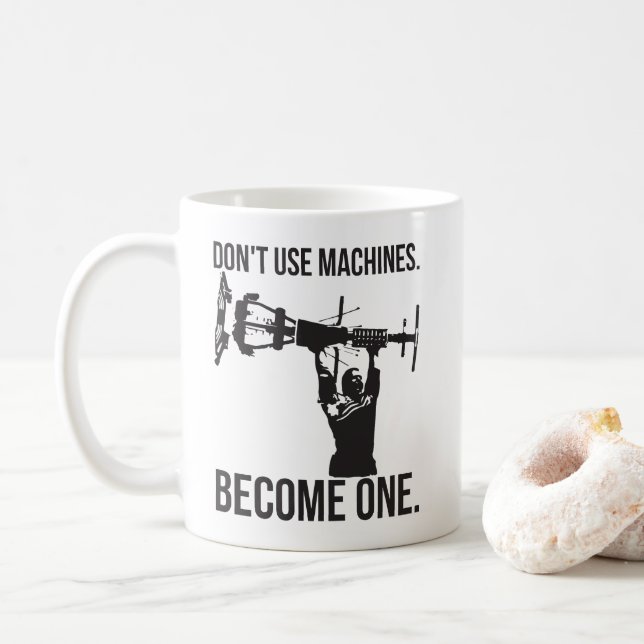 Mug Devenez Une Machine - Drôle Cartoon Strongman Lift (Avec donut)