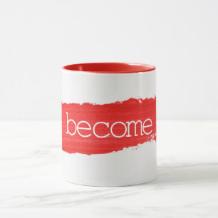 Mug DEVENIR du texte sur la pâte à peinture rouge