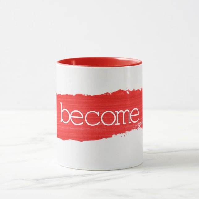 Mug DEVENIR du texte sur la pâte à peinture rouge (Centre)