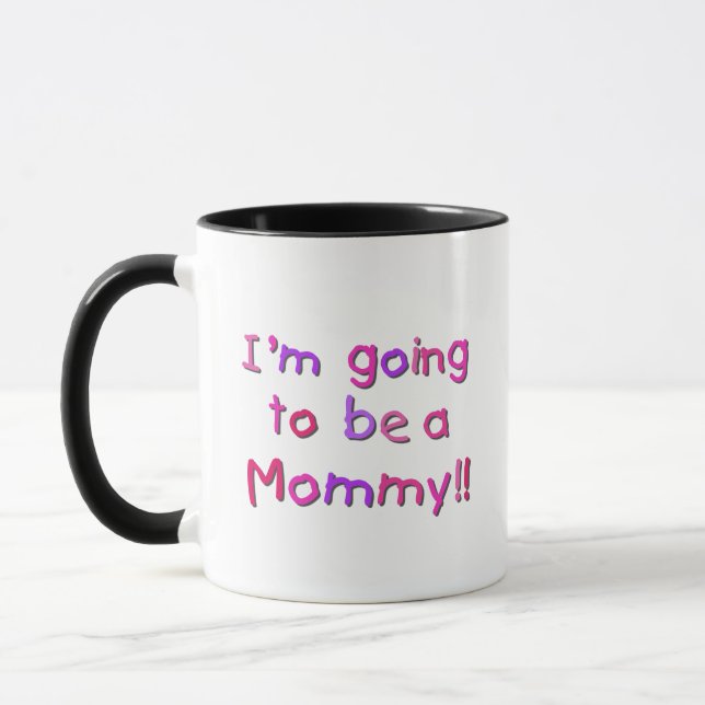 Mug Devenir maman - rose et violet (Gauche)
