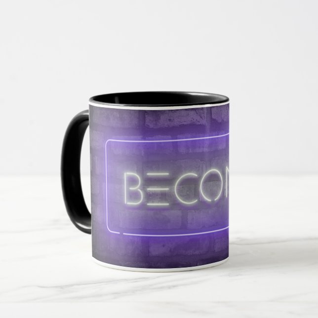 Mug DEVENIR UN SIGNE Néon Violet (Devant gauche)