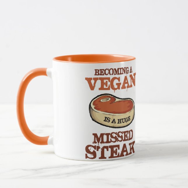 Mug Devenir Végétan Est Un Verre Manqué Énorme (Gauche)