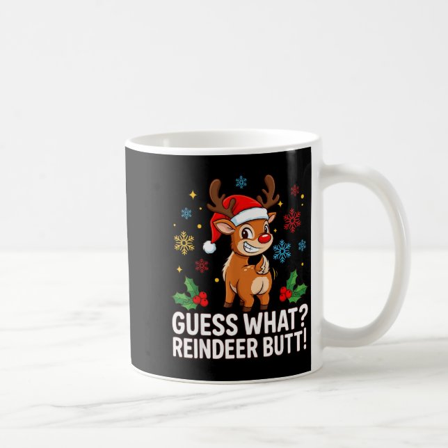 Mug Devinez Quel Renne Fesses Drôle Noël Hommes Renne (Droite)