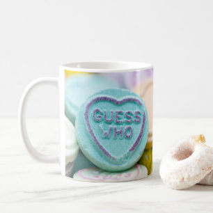 Mug "Devinez qui" les bonbons à coeur d'amour